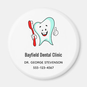 Dental Care Happy Tooth with Toothbrush Magnet