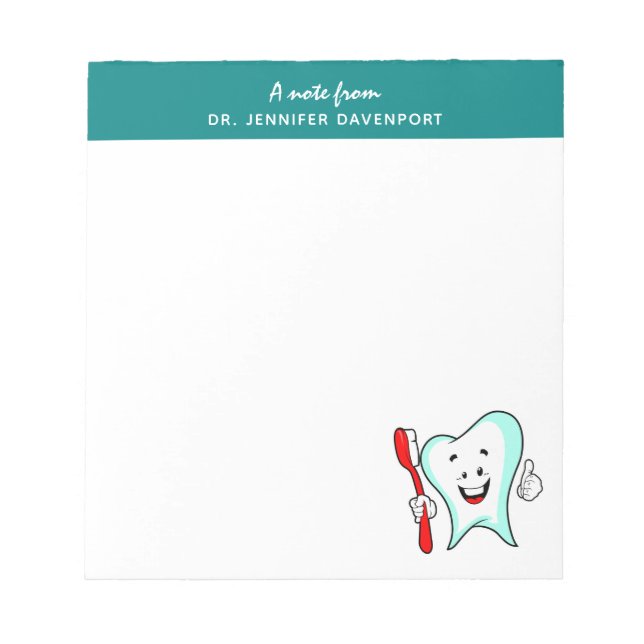 Dental Care Happy Tooth with Toothbrush Notepad (Front)