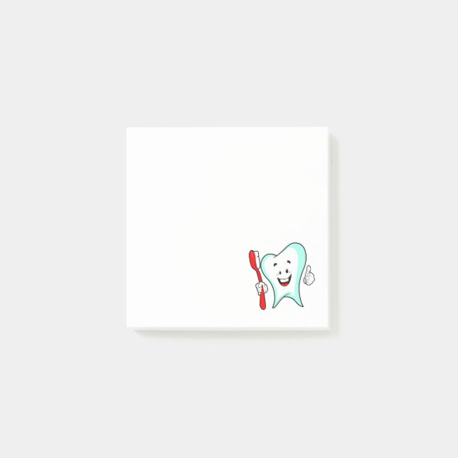Dental Care Happy Tooth with Toothbrush Post-it Notes (Front)