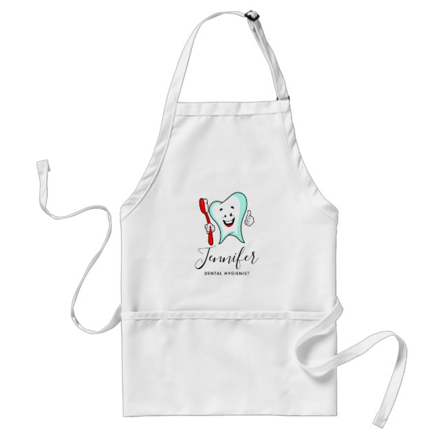 Dental Care Happy Tooth with Toothbrush Standard Apron (Front)