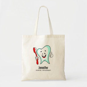 Dental Care Happy Tooth with Toothbrush Tote Bag