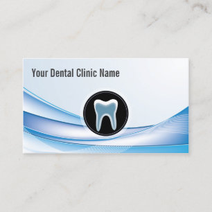 Dental Care Modern Blue Curve Dentist Business Card