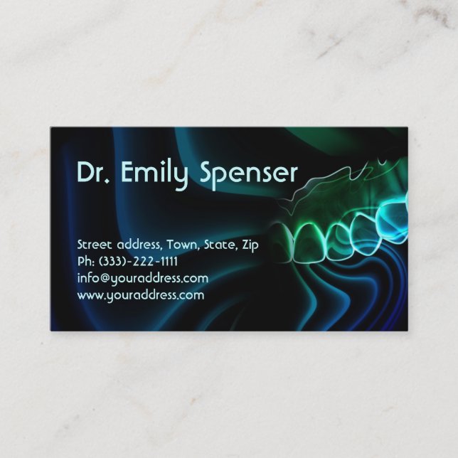 Dental Care Orthodontist Dark Business Card (Front)