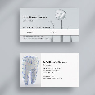 Dental Care Orthodontist modern appointment Business Card