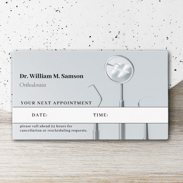 Dental Care Orthodontist modern dentist tools Appointment Card (Creator Uploaded)
