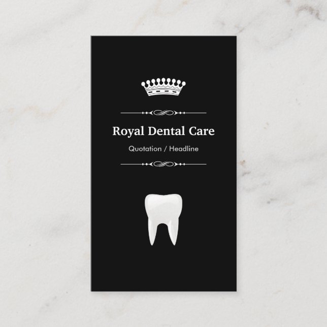 Dental Care - Professional Modern Black White Business Card (Front)