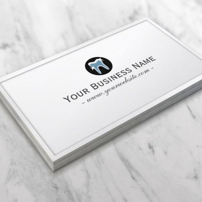 Dental Care Simple Teeth icon Dentist Business Card (Creator Uploaded)