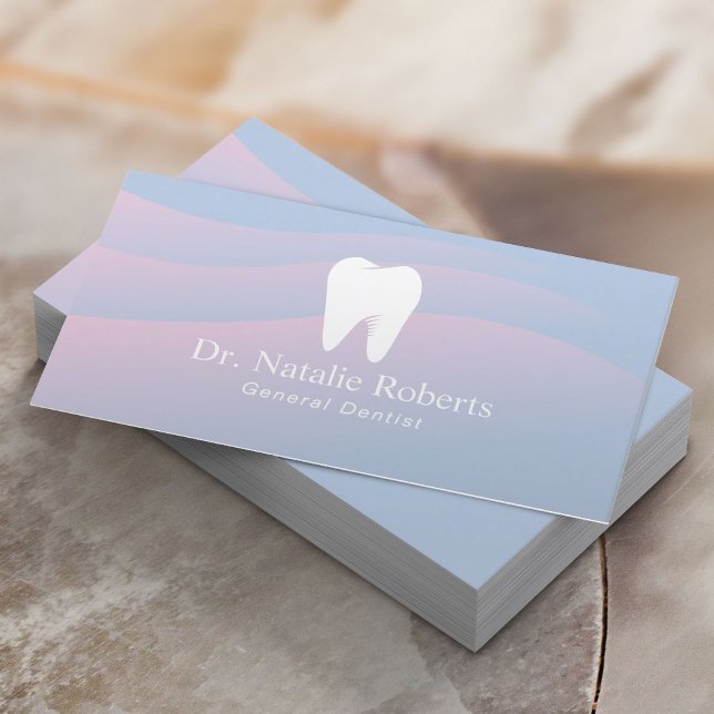 Dental Care Tooth Logo Elegant Blue Dentist Appointment Card (Creator Uploaded)