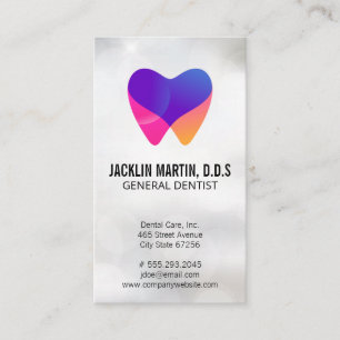 Dental Care White Tooth Logo Business Card