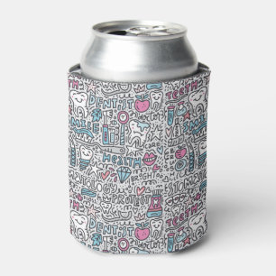 Dental Cartoon Pattern Can Cooler
