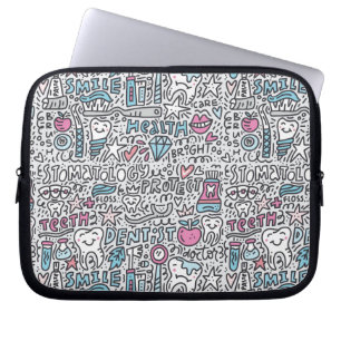 Dental Cartoon Pattern Laptop Sleeve