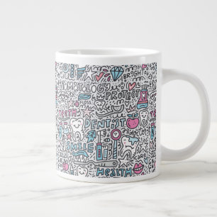 Dental Cartoon Pattern Large Coffee Mug