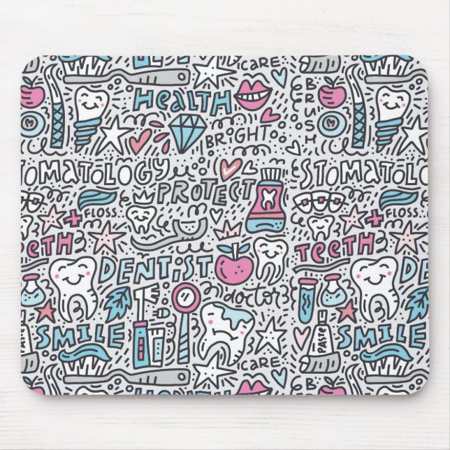 Dental Cartoon Pattern Mouse Mat (Front)