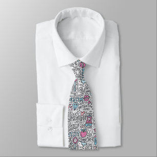Dental Cartoon Pattern Tie