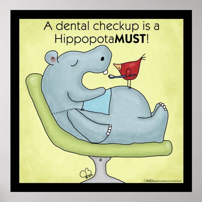 Dental Checkup Hippopotamus Poster (Front)