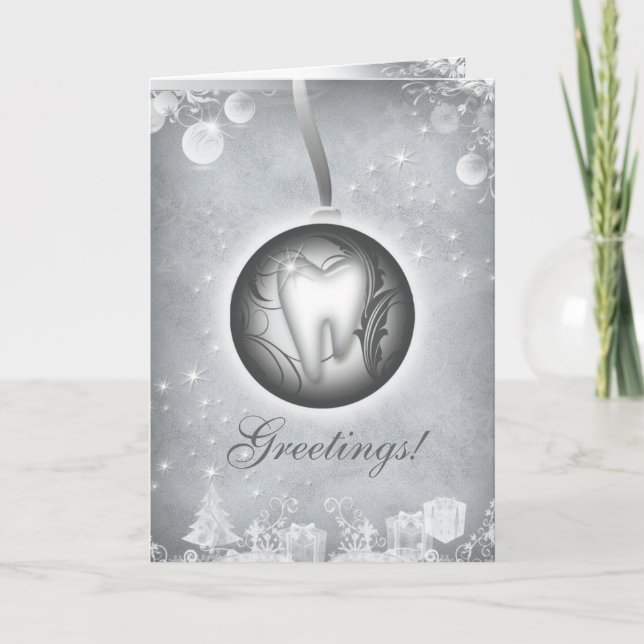 Dental Christmas Card Silver (Front)