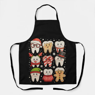 Dental Christmas Cute Teeth Dentist Santa Hat Xmas Apron
