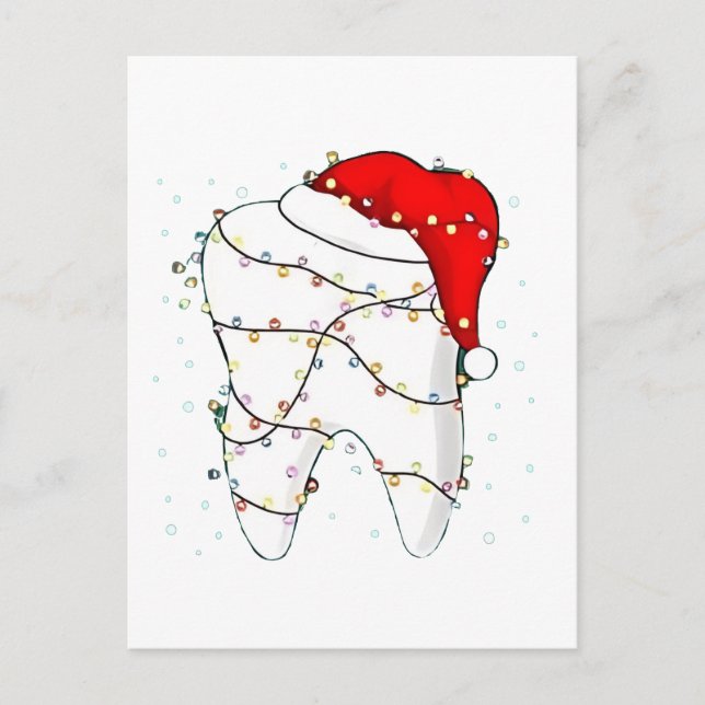 Dental Christmas Dunny Dentist Holiday  Announcement Postcard (Front)