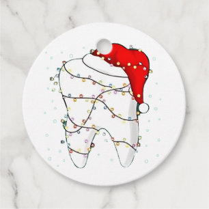 Dental Christmas Dunny Dentist Holiday  Favour Tags
