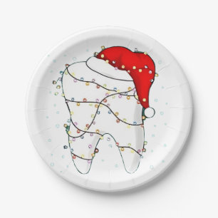 Dental Christmas Dunny Dentist Holiday  Paper Plate
