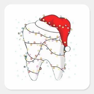 Dental Christmas Dunny Dentist Holiday Square Sticker