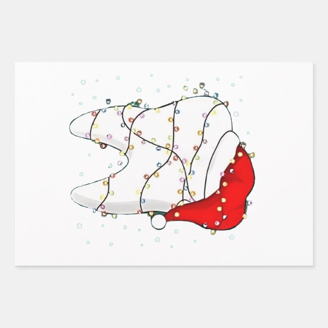 Dental Christmas Dunny Dentist Holiday  Wrapping Paper Sheet (Front)