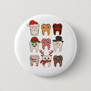 Dental Christmas Funny Dentist Holiday 6 Cm Round Badge