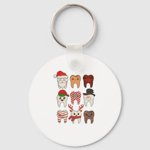 Dental Christmas Funny Dentist Holiday Key Ring