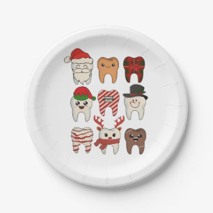 Dental Christmas Funny Dentist Holiday Paper Plate