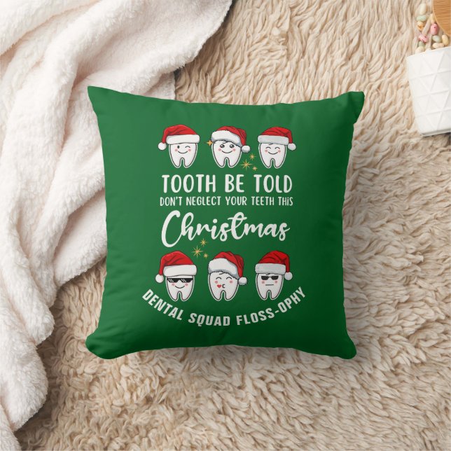 Dental Christmas TOOTH BE TOLD Floss-ophy Cushion (Blanket)