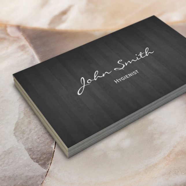 Dental Classy Dark Wood Hygienist Business Card (Creator Uploaded)