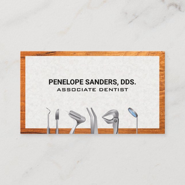 Dental Cleaning Tools | Dentistry Business Card (Front)