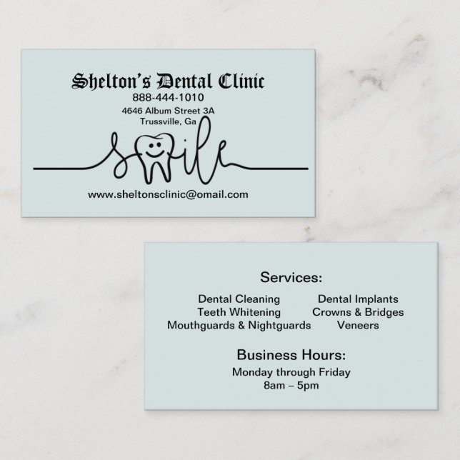Dental Clinic Business Card (Front/Back)