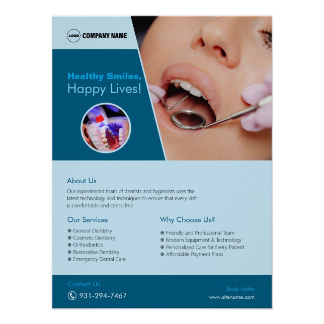 Dental Clinic Custom Glossy Poster (Front)