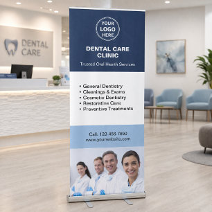 Dental Clinic Dentist Custom Logo Retractable Banner
