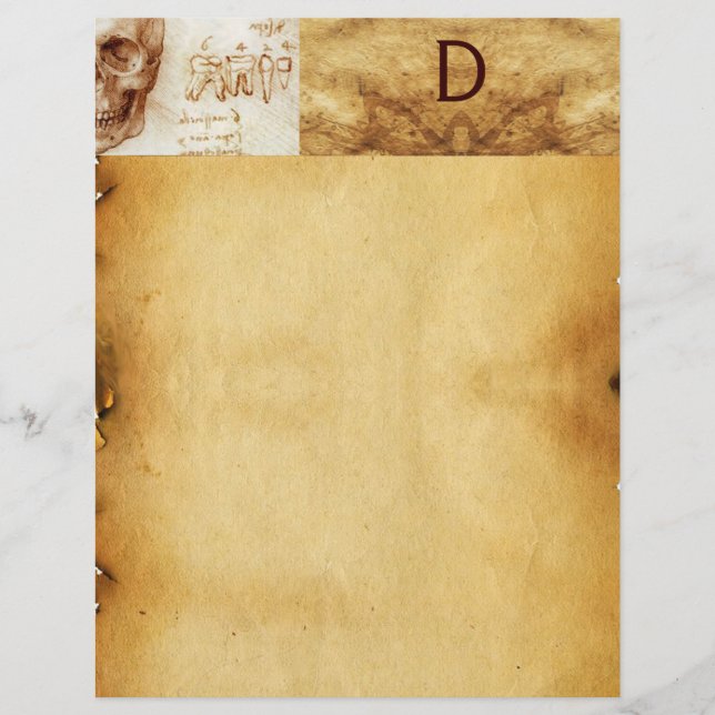 DENTAL CLINIC ,DENTIST MONOGRAM ,Antique Parchment (Front)