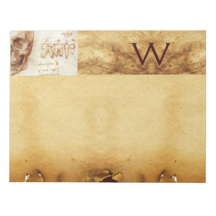 DENTAL CLINIC ,DENTIST MONOGRAM ,Antique Parchment Notepad
