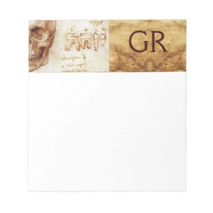 DENTAL CLINIC ,DENTIST MONOGRAM ,Antique Parchment Notepad