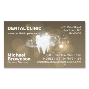 Dental Clinic Dentist Simple Teeth Whitening Magnetic Business Card