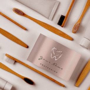 Dental Clinic Dentist Studio Rose Appointment Logo Card