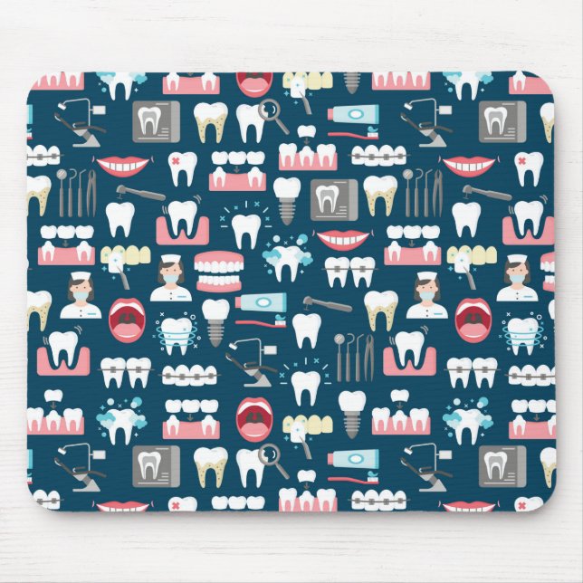Dental Clinic Office Pattern Mouse Mat (Front)