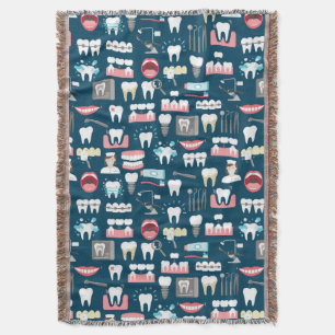 Dental Clinic Office Pattern Throw Blanket