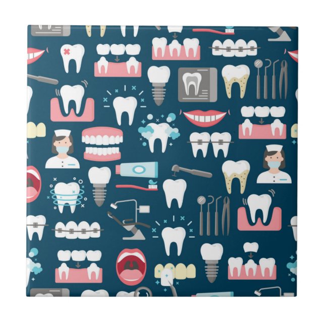 Dental Clinic Office Pattern Tile (Front)