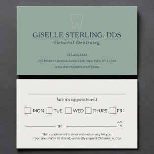 Dental Clinic Sage Green Office Appointment Business Card