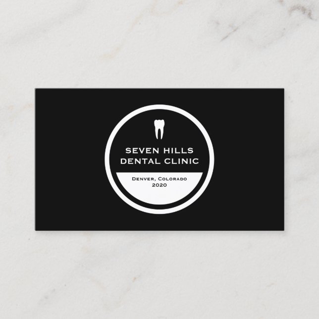 dental clinic seal (colour customisable) business card (Front)