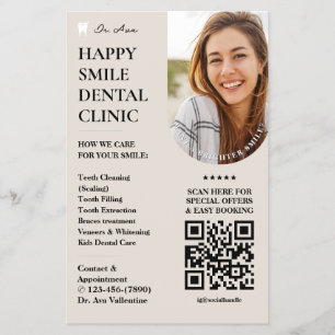 Dental Cosmetic Aesthetic Dentist Sand Minimal Flyer