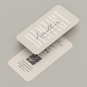 Dental Cosmetic Aesthetic Sand Beige Dentist Business Card