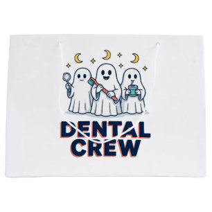 Dental Crew Tooth Ghosts Halloween Hygienist tooth Large Gift Bag
