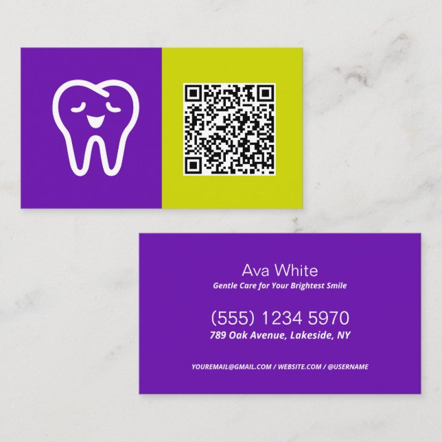 Dental Custom QR Business Card (Front/Back)