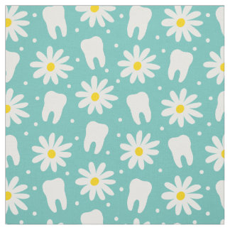 Dental daisy print fabric